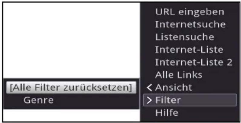 [Alle Filter zurücksetzen] Genre URL eingeben Internetsuche Listensuche Internet-Liste Internet-Liste 2 Alle Links < Ansicht > Filter Hilfe