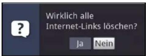 Wirklich alle Internet-Links löschen? Ja Nein