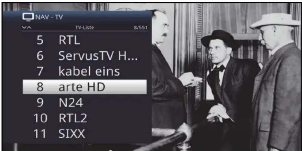 NAV - TV 5 RTL 6 ServusTV H... 7 kabel eins 8 arte HD 9 N24 10 RTL2 11 SIXX