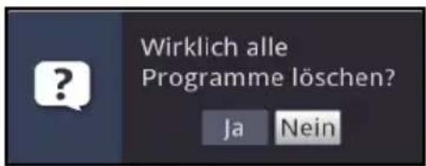 Wirklich alle Programme löschen? Ja Nein