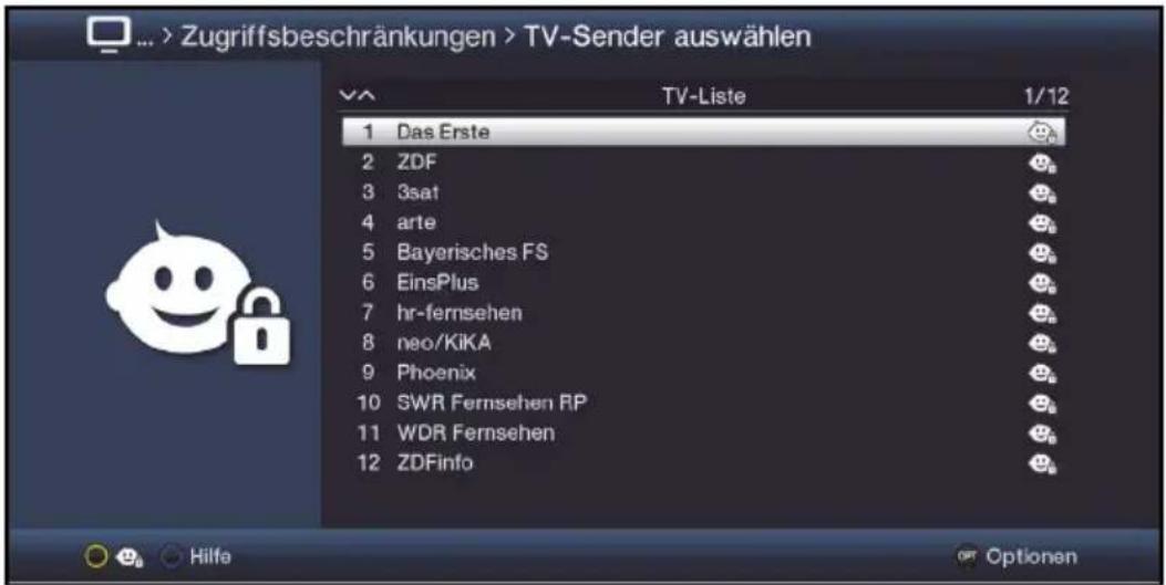 ... > Zugriffsbeschränkungen > TV-Sender auswählen TV-Liste 1/12 1 Das Erste 2 ZDF 3 3sat 4 arte 5 Bayerisches FS 6 EinsPlus 7 hr-fernsehen 8 neo/KiKA 9 Phoenix 10 SWR Fernsehen RP 11 WDR Fernsehen 12 ZDFinfo Hilfe Optionen