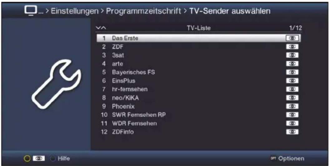 ... > Einstellungen > Programmzeitschrift > TV-Sender auswählen TV-Liste 1/12 1 Das Erste 2 ZDF 3 3sat 4 arte 5 Bayerisches FS 6 EinsPlus 7 hr-fernsehen 8 neo/KiKA 9 Phoenix 10 SWR Fernsehen RP 11 WDR Fernsehen 12 ZDFinfo