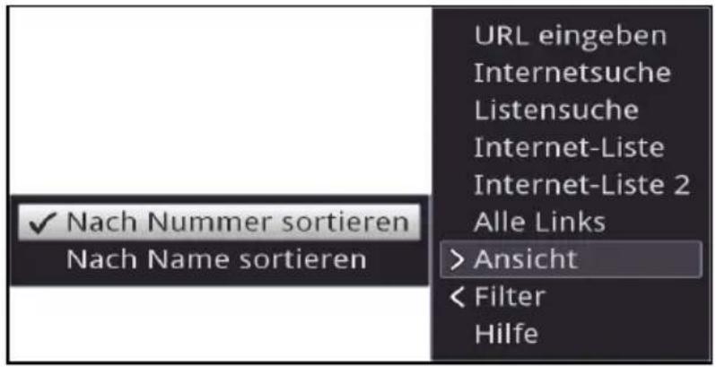 ✓ Nach Nummer sortieren Nach Name sortieren URL eingeben Internetsuche Listensuche Internet-Liste Internet-Liste 2 Alle Links > Ansicht < Filter Hilfe