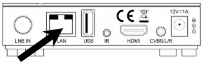 LNB IN LAN USB IR CE HDMI CVBS/L/R 12V=1A
