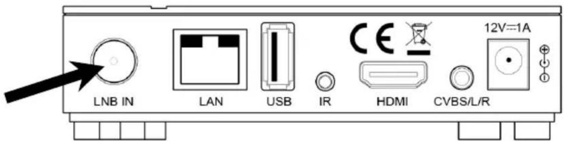 LNB IN LAN USB IR CE HDMI CVBS/L/R 12V=1A