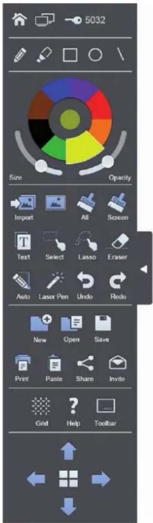 5032 Size Opacity Import All Screen Text Select Lasso Eraser Auto Laser Pen Undo Redo New Open Save Print Paste Share Invite Grid Help Toolbar
