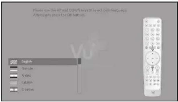 Vu+ SOLO SE V2 - Schritt 1. Sprachauswahl - 1