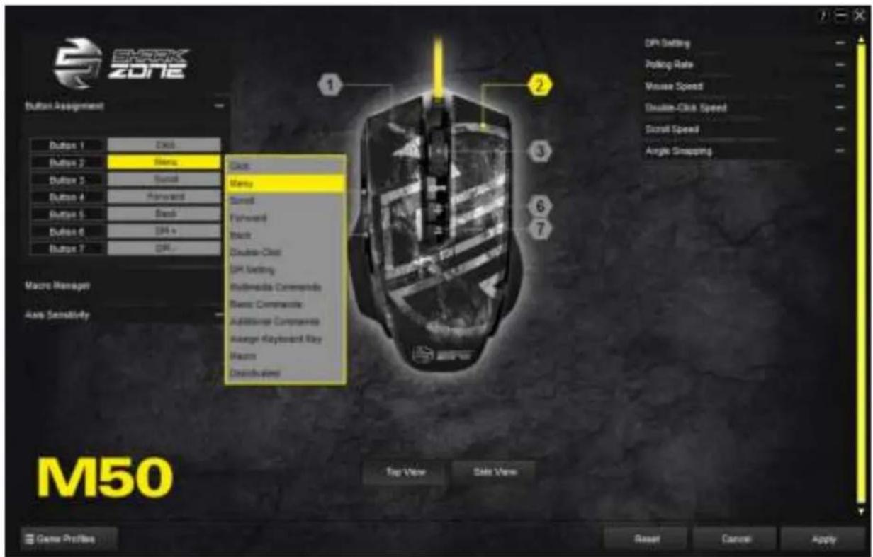 Sharkoon Shark Zone M50 - Button Assignment J - 1