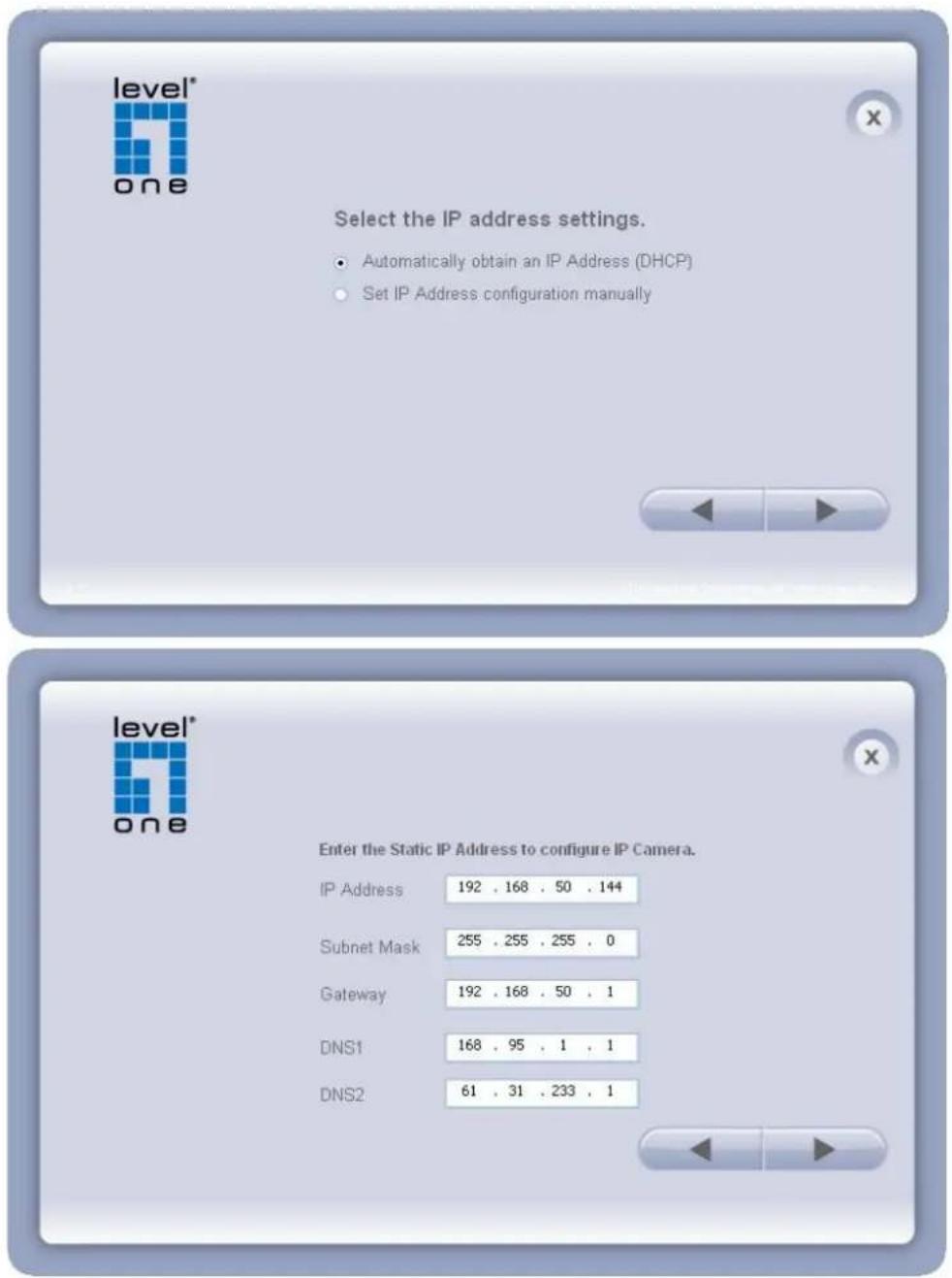 LEVELONE WCS-0030 - Einstellen der IP-Adresse der Netzwerkkamera - 1
