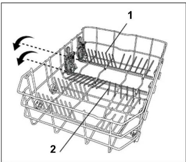 BEKO DIS 4630 - Einklappbare Geschirrhalter am unteren Korb (2-teilig) (je nach Modell) - 2