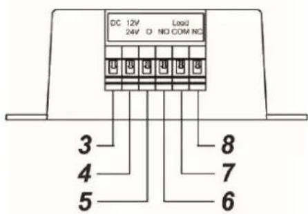 DC 12V Load 24V D NO COM NC 3 4 5 8 7 6