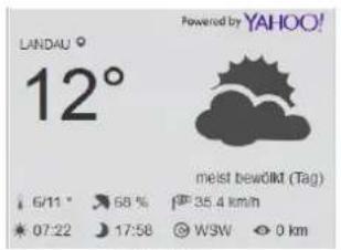 LANDAU 12° Powered by YAHOO! meist bewold (Tag) 6/11 ° 58 % 35.4 km/h 07:22 17:58 WSW 0 km