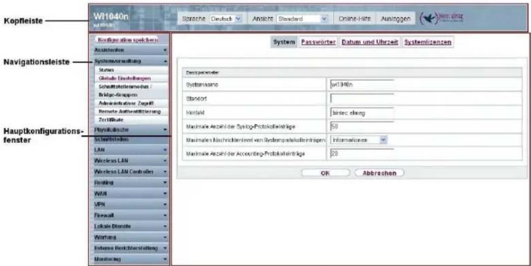 Kopfleiste W11040n w11040n Sapiere Deutsch Antient Standard Online-Hire Ausloggen Wertelzins Komfügen aktien specklerns Assisterten Systemverwaltung Status Global Einstellungen Schaultstellenehaus Bridge-Gruppen Administrativer Zugall Remote Authenstiftierung Zertifikate Physikatische Hauptkonfigurations- fenster Schulfsstellen LAN Wireless LAN Wireless LAN Controller Printing WAN VPN Firewall Locale Diquote Wertung Entente Richterstellung Monitoring System Passwörter Datum und Uhrzeit Systemizenzen Despassenter SystemName w11040n Standort Kentland hintec elang Machnale Anzahl der Systog-Protokolleinträge 50 Maximales Nachrichtenlevel von Systemprotokolleintragen Informationen Machnale Anzahl der Accounting-Protokolleinträge 28 OK Abbreschen