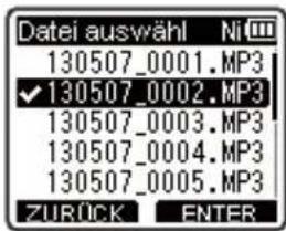 OLYMPUS WS-831 - Bei der Wahl von [ausgew Dateien] - 1