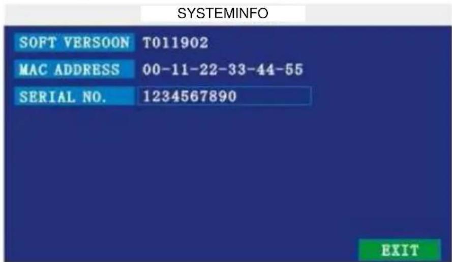 ELRO DVR74S - SYSTEM INFO - 1