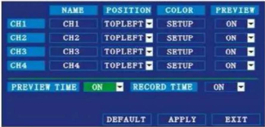 ELRO DVR74S - DISPLAY SETUP - 1
