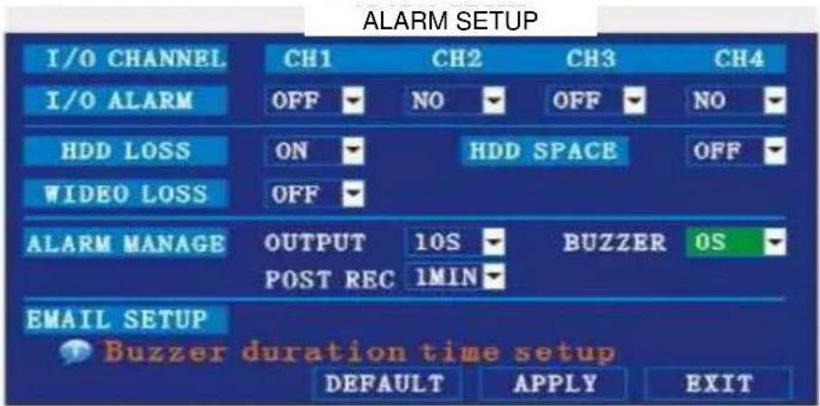ELRO DVR74S - ALARM SETUP - 1