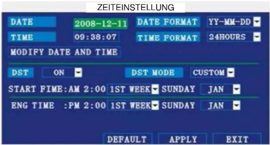 ELRO DVR74S - DATUM/ZEIT EINSTELLEN - 1