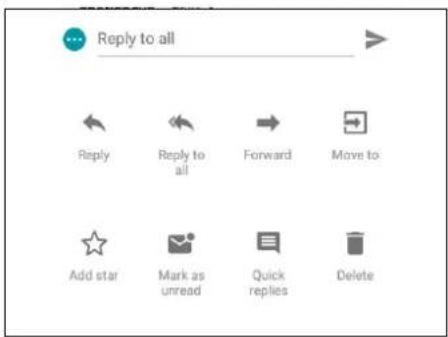 Reply to all Reply Reply to all Forward Move to Add star Mark as unread Quick replies Delete