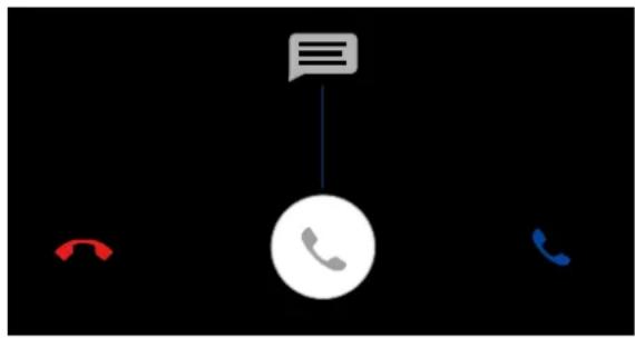 Diagram showing a chat icon with speech bubble and two red and blue curved icons below, likely representing communication or messaging.