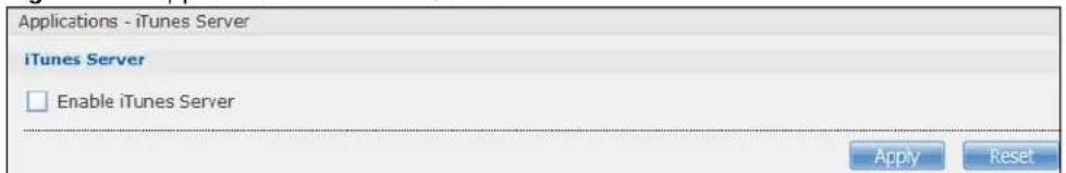 ZYXEL NAS520-8T - iTunes Server Screen - 1