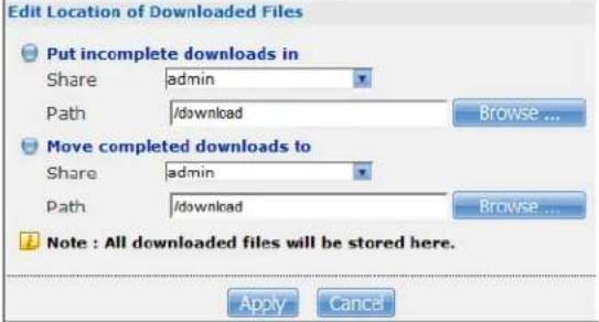 ZYXEL NAS520-8T - Configuring General Download Settings - 2
