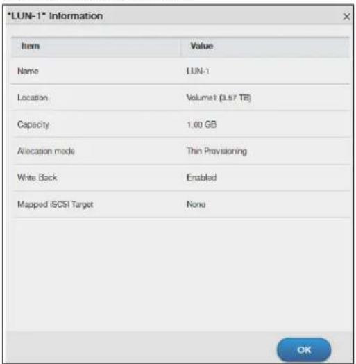 ZYXEL NAS520-8T - iSCSI LUNs Screens - 4