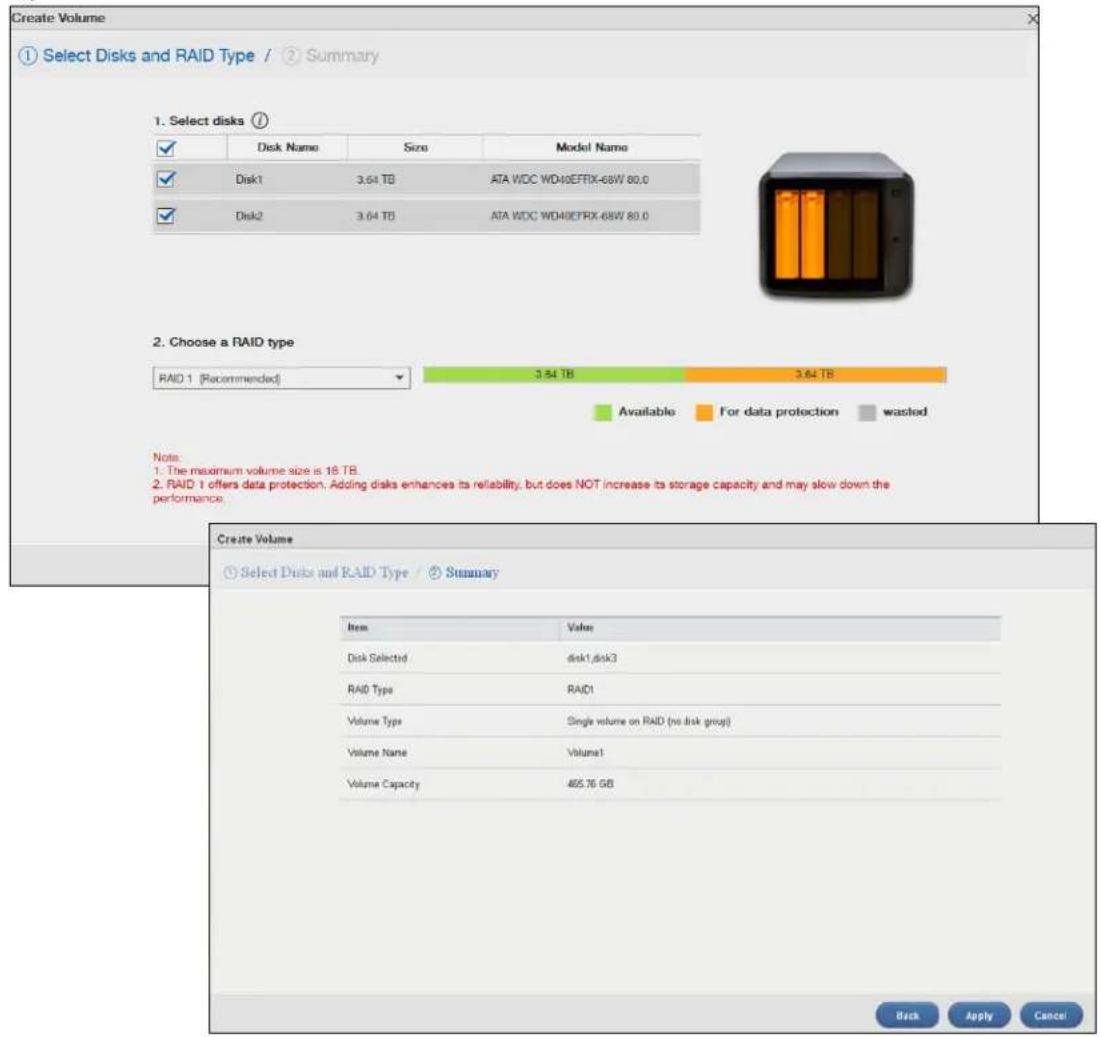 ZYXEL NAS520-8T - Creating a Volume - 1