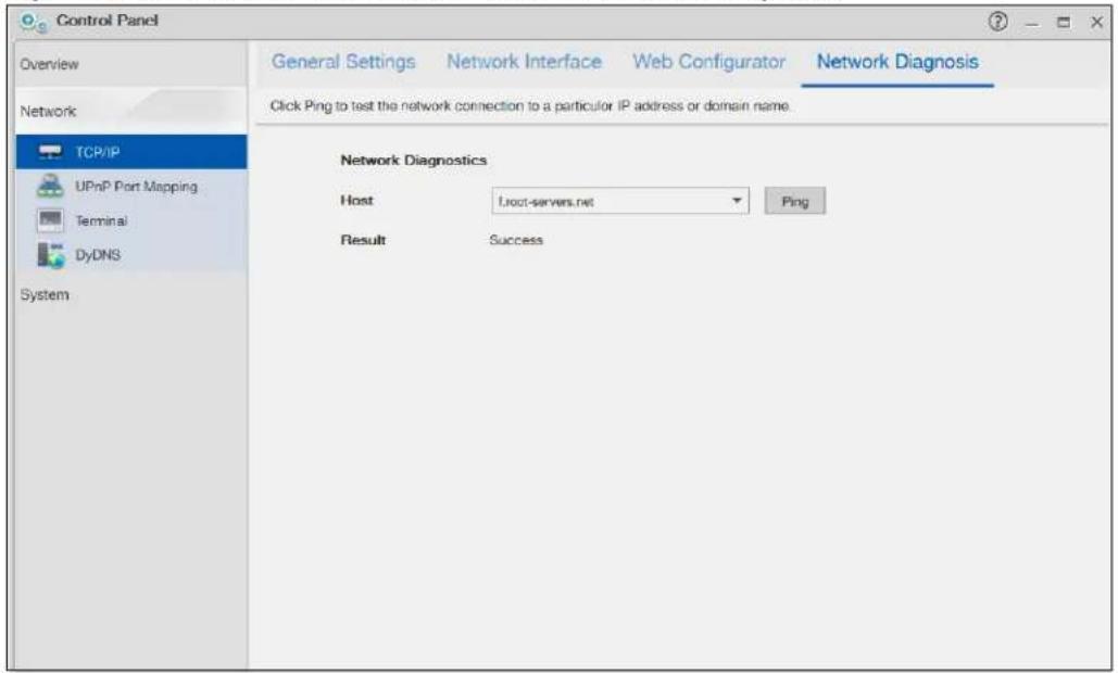 ZYXEL NAS520-8T - Configuring Network Diagnosis - 1