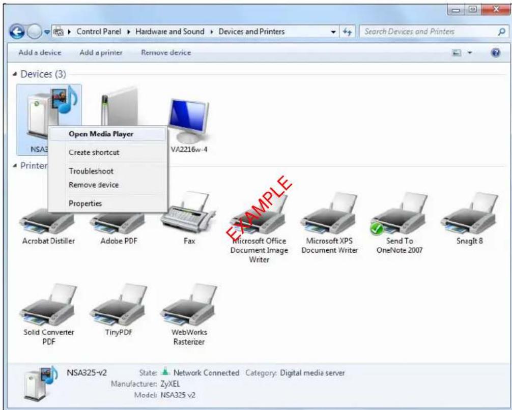 ZYXEL NAS520-8T - Windows 7 Devices and Printers - 1