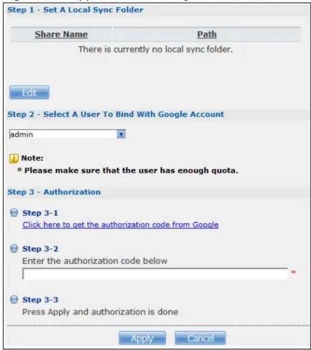 ZYXEL NAS520-8T - Account Setting Add Screen - 1