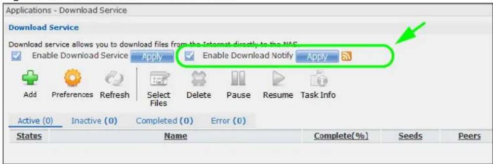 ZYXEL NAS520-8T - Download Service Notification - 1