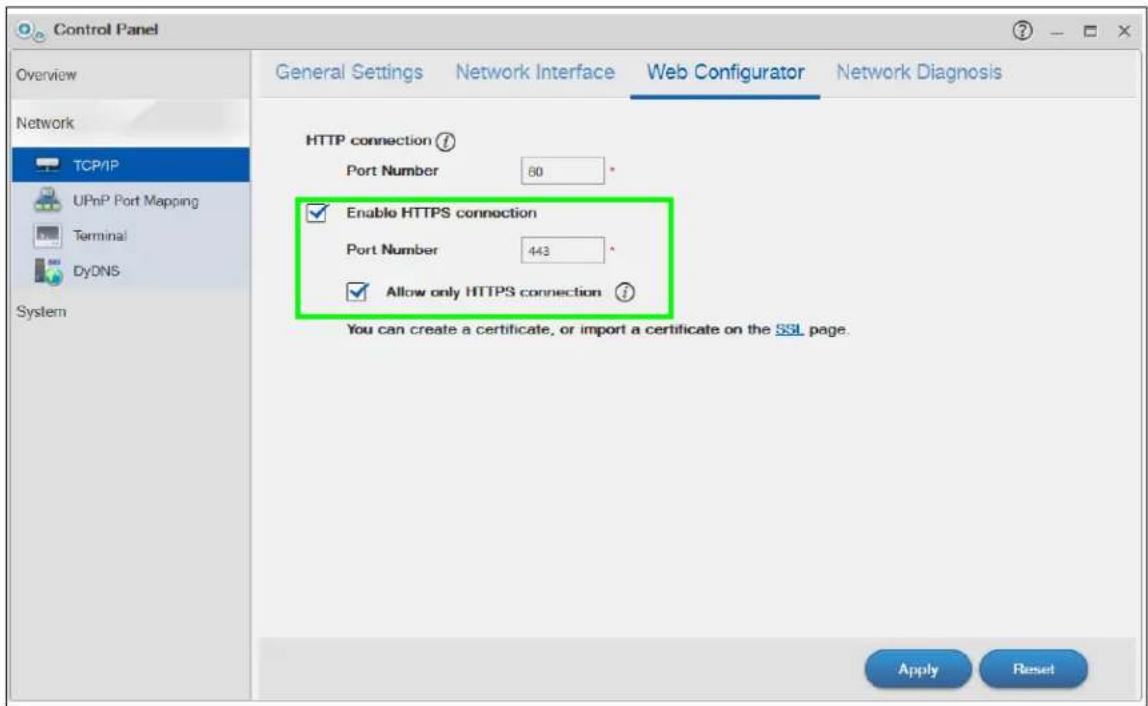 ZYXEL NAS520-8T - Turn on the NAS's Web Security - 1