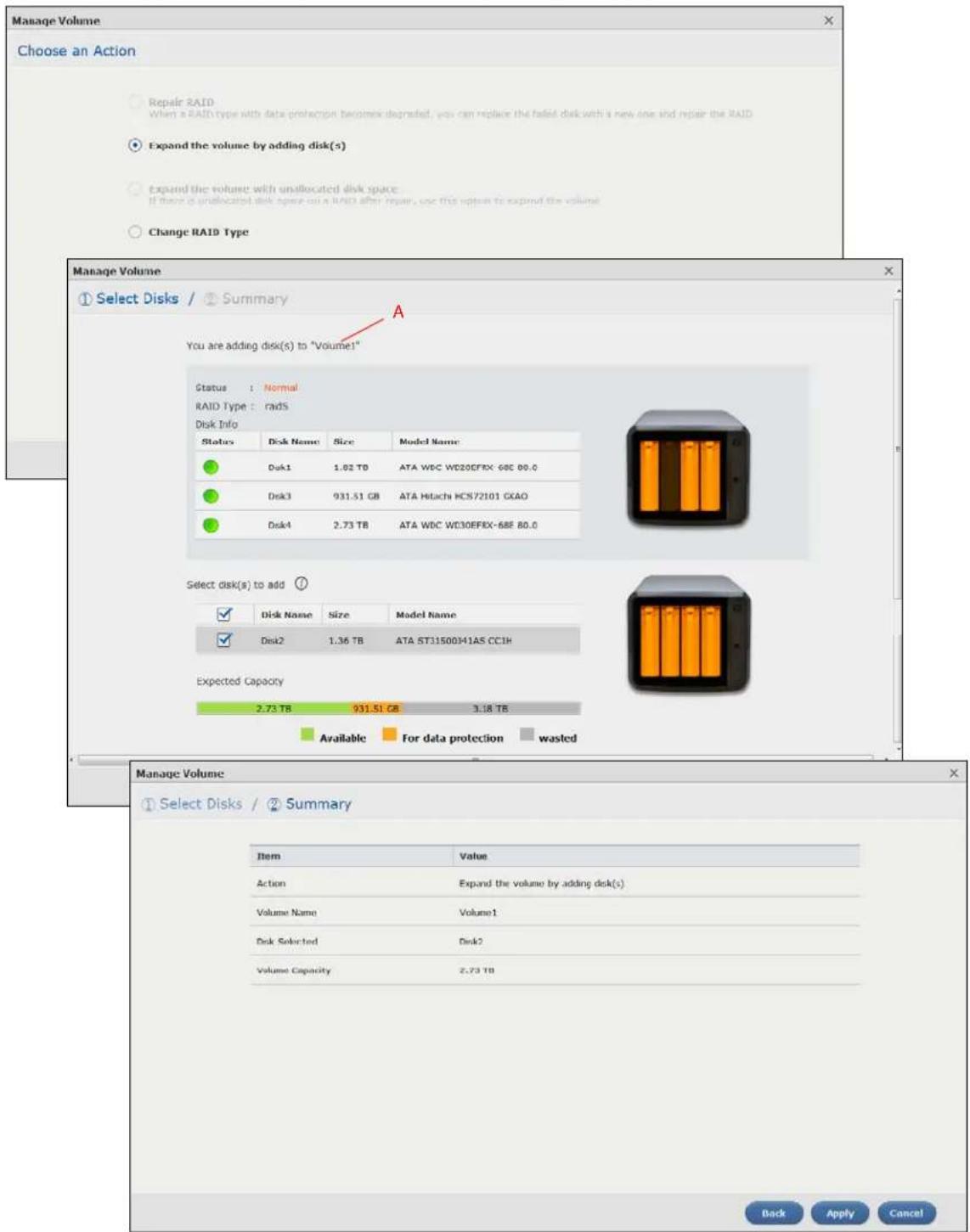 ZYXEL NAS520-8T - Managing a Volume - 2