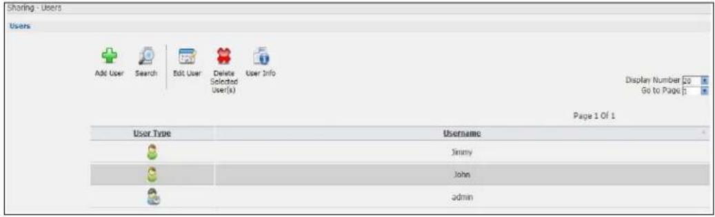 ZYXEL NAS520-8T - Users Screen - 1