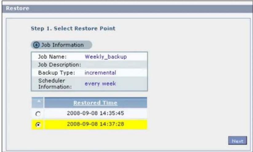 ZYXEL NAS520-8T - Restoring Archived Files by Backup Job - 2