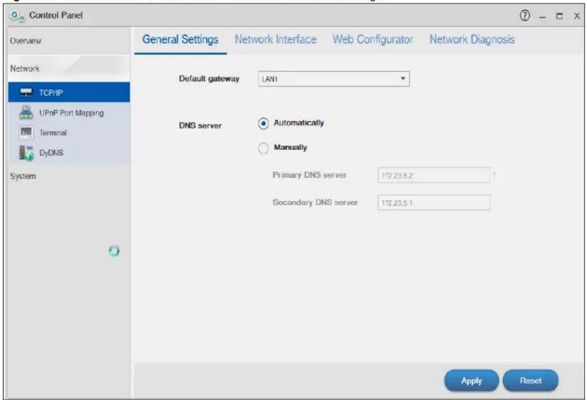 ZYXEL NAS520-8T - Configuring General TCP/IP Settings - 1
