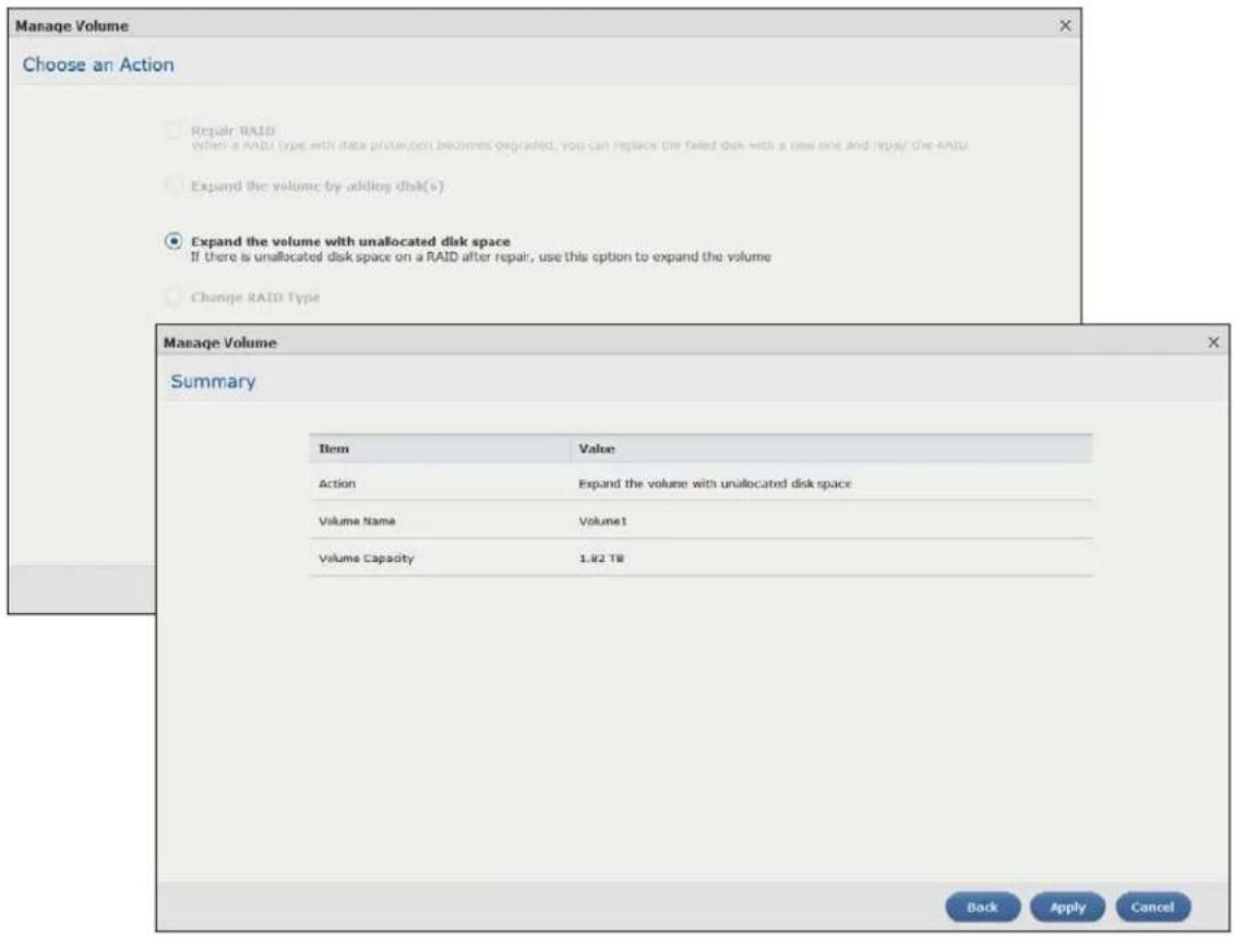 ZYXEL NAS520-8T - Managing a Volume - 3