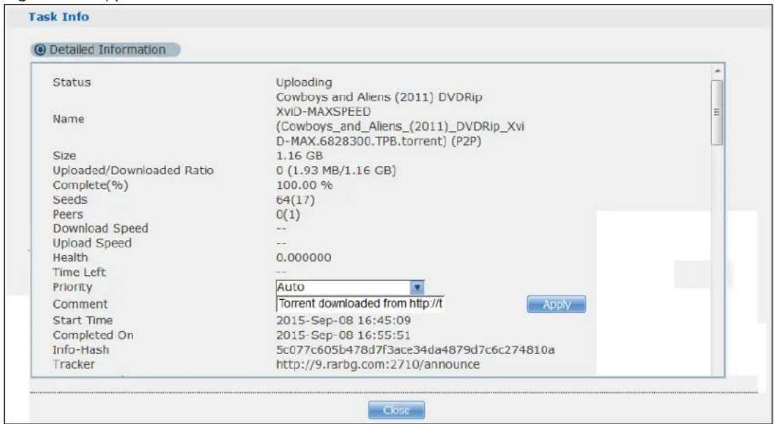 ZYXEL NAS520-8T - Displaying the Task Information - 1