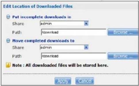 ZYXEL NAS520-8T - Adding a Download Task - 2