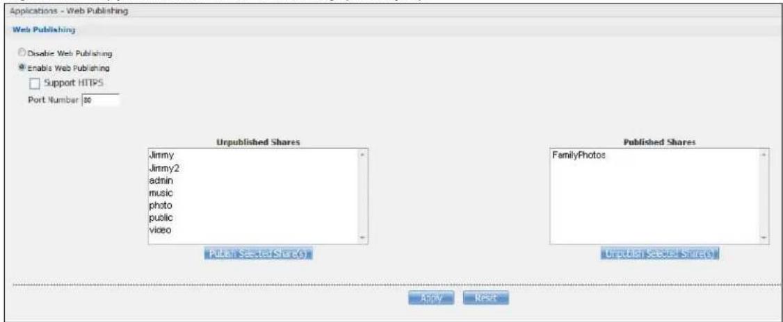 ZYXEL NAS520-8T - Web Publishing Example - 1