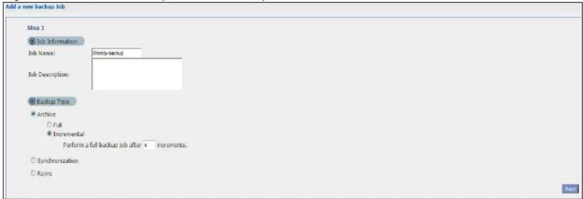 ZYXEL NAS520-8T - Identify the backup job and select Archive. - 1