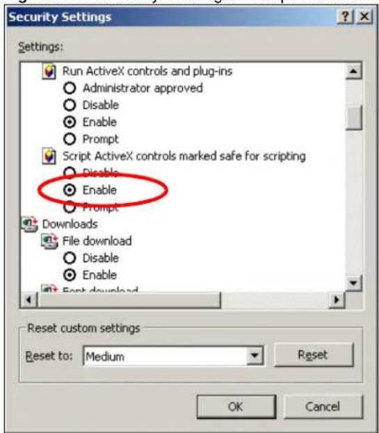 ZYXEL NAS520-8T - Enabling Scripting of Safe ActiveX Controls - 2
