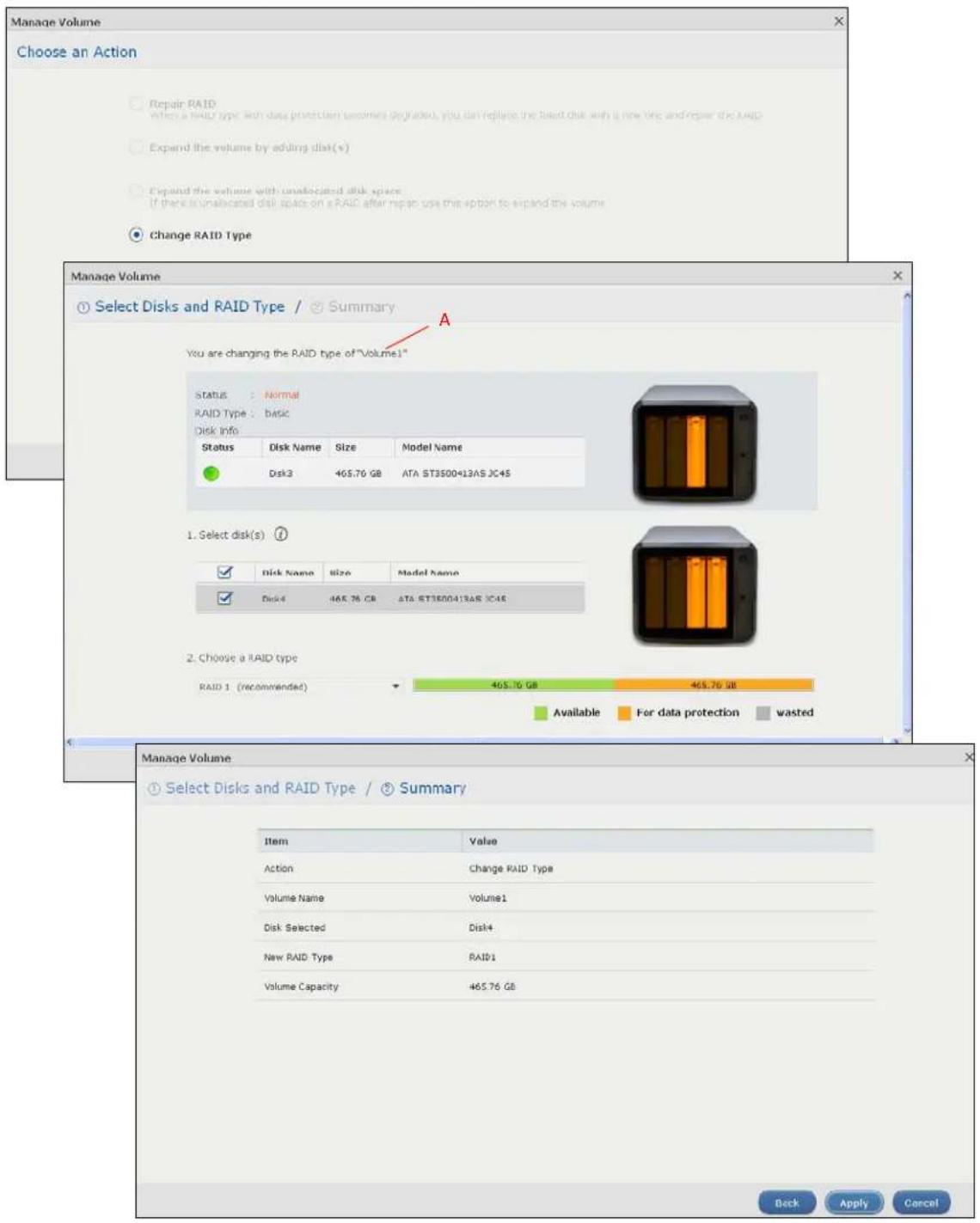 ZYXEL NAS520-8T - Managing a Volume - 4