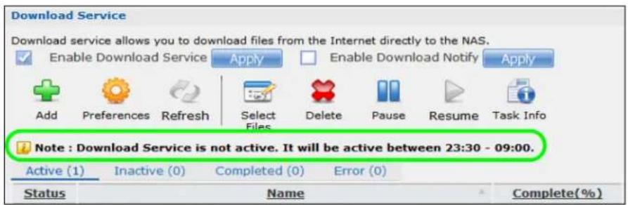 ZYXEL NAS520-8T - Configuring the Download Service Preferences - 2
