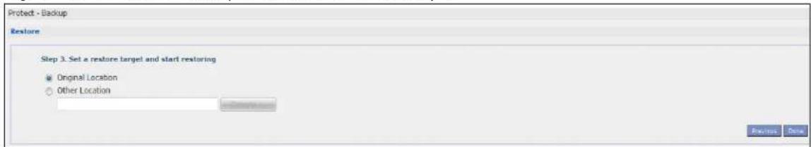ZYXEL NAS520-8T - Restore Archive: Step 3 - 1