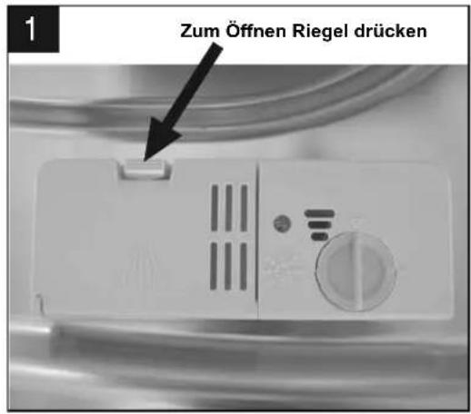 1 Zum Öffnen Riegel drücken