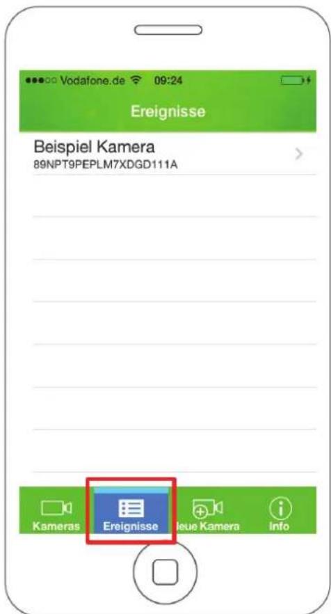 Vodafone.de 09:24 Ereignisse Beispiel Kamera 89NPT9PEPLM7XDGD111A Kameras Ereignisse leue Kamera Info