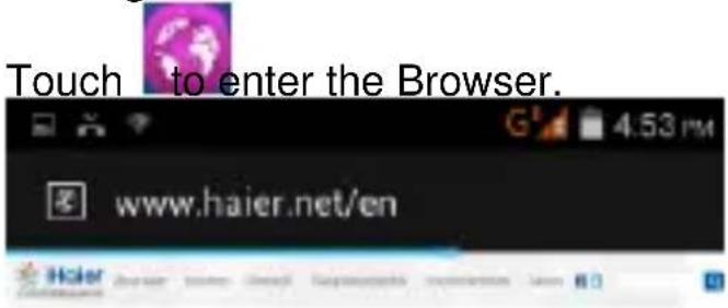 Touch to enter the Browser.