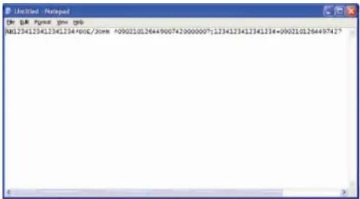 File Edit View Tools Help MB1234123412341234*DOC/30HN *090210126449007420000007;1234123412341234=090210126449742?
